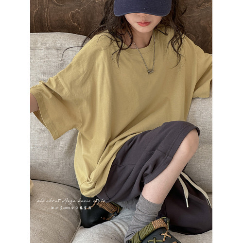 女童短袖T恤夏裝2025新款兒童上衣純棉衣服大童半袖寬鬆打底衫薄