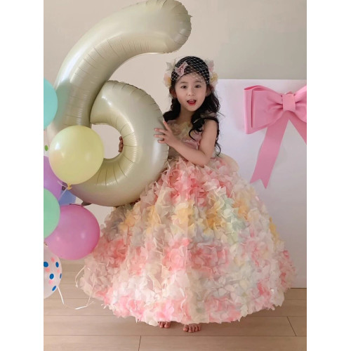 法國G·T女童公主裙生日演出彩虹小仙女禮服春夏季蓬蓬連衣裙