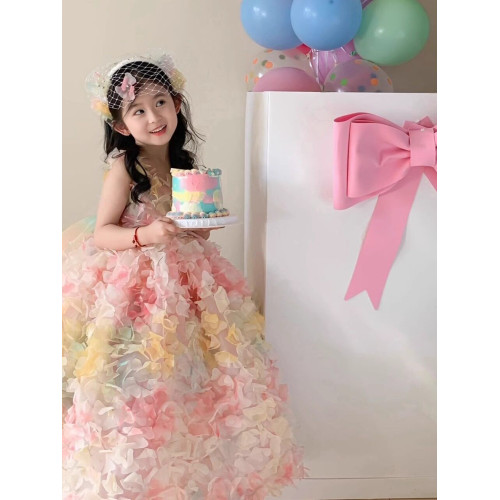 法國G·T女童公主裙生日演出彩虹小仙女禮服春夏季蓬蓬連衣裙