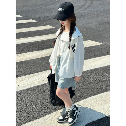 女童防曬衣外套2025新款中大兒童夏季透氣防曬服外套薄款皮膚衣