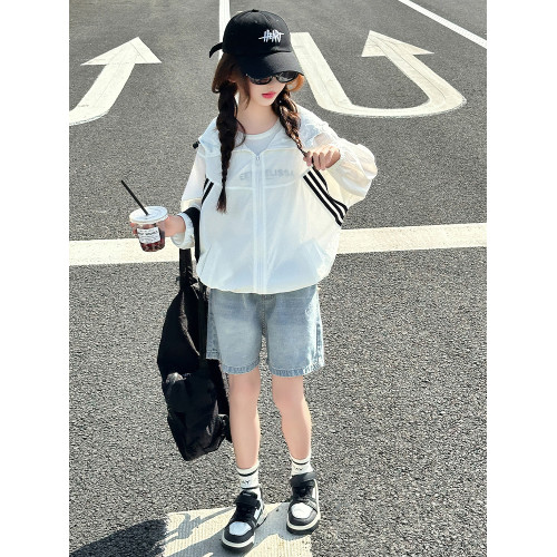 女童防曬衣外套2025新款中大兒童夏季透氣防曬服外套薄款皮膚衣