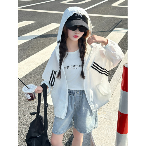 女童防曬衣外套2025新款中大兒童夏季透氣防曬服外套薄款皮膚衣