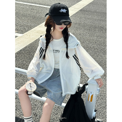 女童防曬衣外套2025新款中大兒童夏季透氣防曬服外套薄款皮膚衣