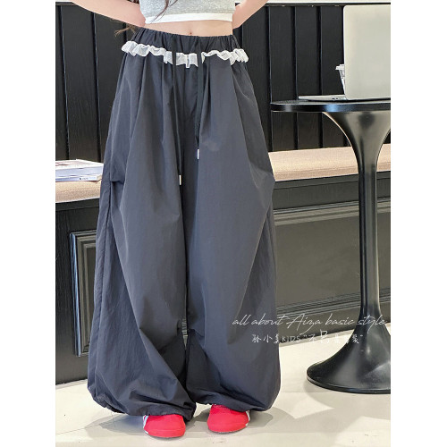 空氣感超薄蕾絲花邊女童工裝褲夏裝兒童休閒蘿蔔褲子2025新款春秋