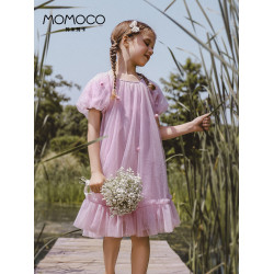 MOMOCO/瑪米瑪卡女童連衣裙2025夏季新款網紗公主裙女童高級紗裙