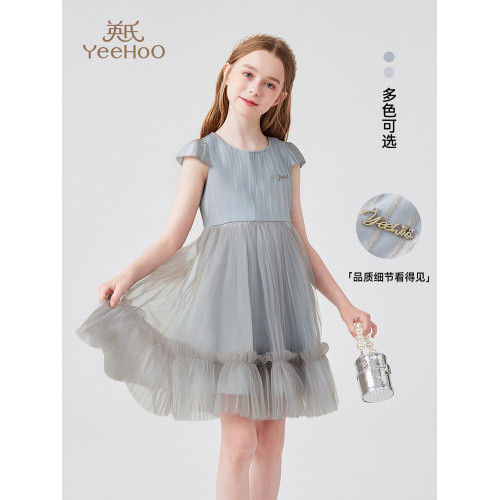 英氏女童連衣裙2025夏季兒童超好看絕美公主裙小女孩洋氣薄款裙子