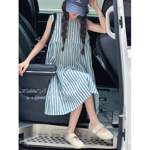 孫小美kids 氧氣感女童夏裝連衣裙2025新款兒童裙子女大童背心裙