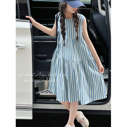 孫小美kids 氧氣感女童夏裝連衣裙2025新款兒童裙子女大童背心裙