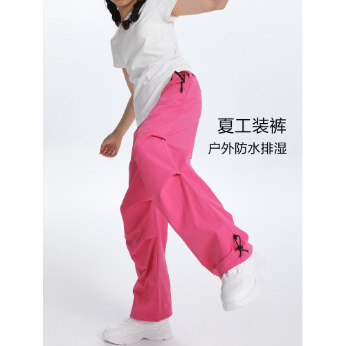 【軟殼褲】萌格格女童速乾褲沖鋒褲夏季透氣防水排溼繖兵褲工裝褲
