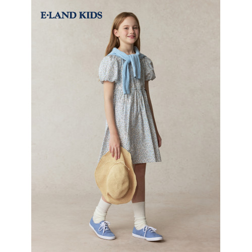 【100%棉】eland kids衣戀童裝女童連衣裙25年夏碎花公主畢業禮服