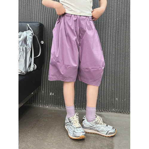 女童五分褲哈倫褲2025夏季新款洋氣大女童兒童薄款短褲休閒中褲子