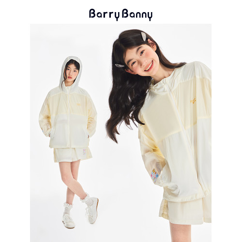 BarryBanny女童防曬衣2025夏季新款兒童輕薄涼感透氣皮膚衣UPF50+