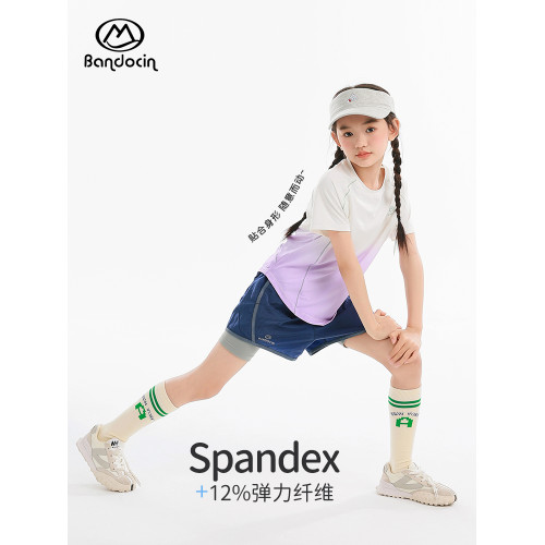 半度閒女童涼感速乾衣夏裝洋氣2025新款兒童夏季薄款短袖t恤上衣
