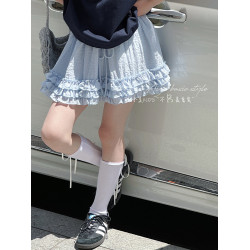 孫小美kids多層木耳邊女童半身裙2025新款夏裝兒童裙子甜美蓬蓬裙