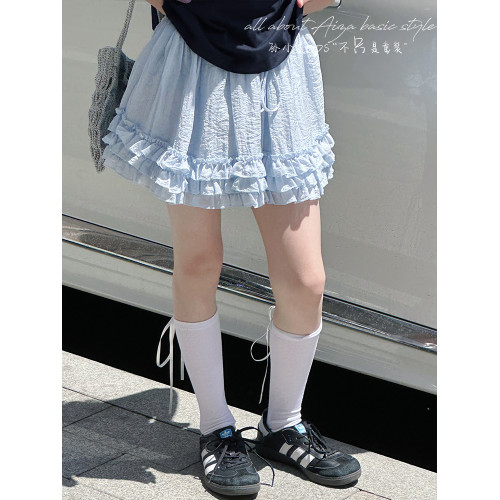 孫小美kids多層木耳邊女童半身裙2025新款夏裝兒童裙子甜美蓬蓬裙