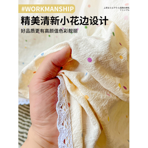 A類母嬰級夏季雙層紗床單單件宿舍單人非全棉純棉被單枕套三件套