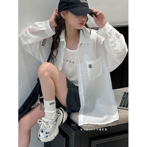 童裝女童防曬衫套裝兒童夏季襯衫上衣兩件套2025新款背心大童衣服