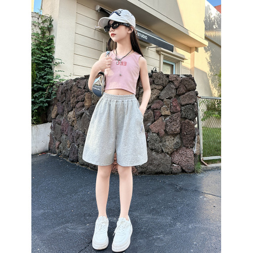 女童運動短褲夏季外穿2025新款兒童休閒薄款大童夏裝寬松百搭褲子