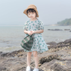 蔡爸爸童裝2025夏裝小清新女童連衣裙 公主中童碎花裙子 旅行865