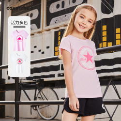 匡威兒童裝女童短袖T恤2025夏季新款中大童純棉洋氣涼感半袖夏裝