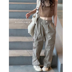 韓國童裝女童工裝褲速乾褲子夏季薄款透氣兒童休閒褲2025新款夏裝