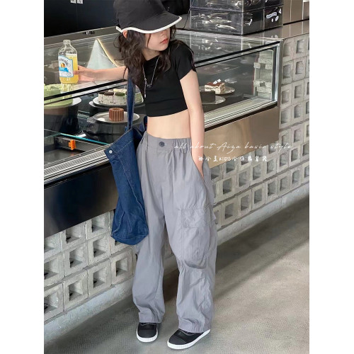 韓國童裝女童工裝褲速乾褲子夏季薄款透氣兒童休閒褲2025新款夏裝