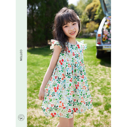 女童連衣裙夏季薄款2025新款兒童碎花裙子洋氣純棉大童夏裝小女孩