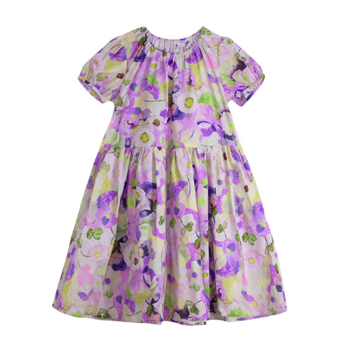 蔡爸爸童裝 2026款夏季女童連衣裙 短袖碎花裙 公主裙子 中童567