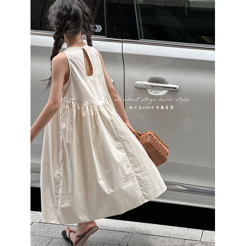 韓國童裝琴褶女童夏裝連衣裙2025新款兒童裙子高級女孩無袖背心裙