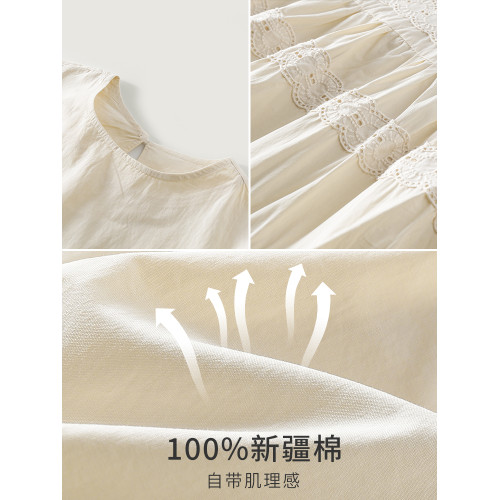 【特價】女童短袖連衣裙2026夏季女孩寬鬆薄款透氣兒童花邊公主裙
