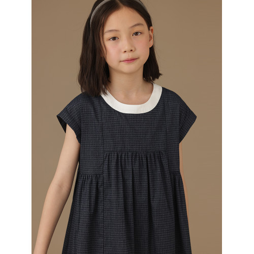 哈齒童裝兒童夏裝背心裙高級感中大童藏青裙子女童連衣裙夏季薄款