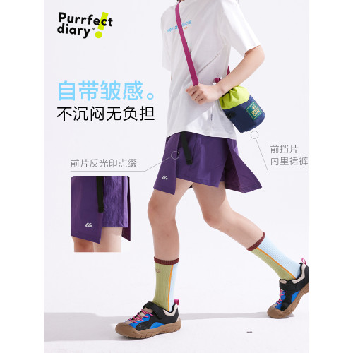 咕嚕日記童裝兒童假兩件短褲2025新款夏季女童褲裙中大童百搭短裙