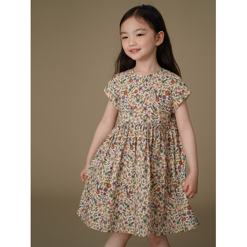 哈齒童裝夏季兒童裙子法式復古碎花連衣裙親膚全棉女童夏裝25新款