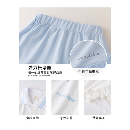 羽毛球服套裝女童兒童夏季短袖速乾衣網球短裙運動訓練女大童跑步