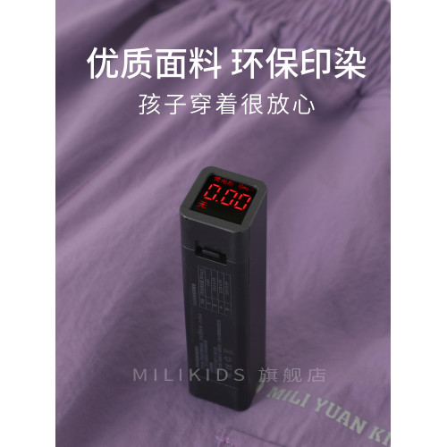 女童紫色工裝短褲女大童夏裝中褲初中生兒童夏季薄款七分速乾褲子