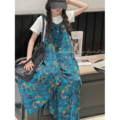 孫小美kids韓系女童背帶褲2025新款春夏裝兒童褲子女大童濶腿裙褲