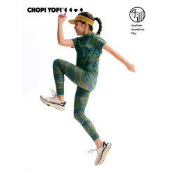 chopiyopi【紙片皮】女童短袖修身T恤夏季新款高彈防曬速乾運動T