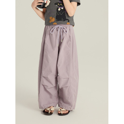 依依媽女童褲子韓版洋氣休閒褲兒童寬鬆帥氣濶腿褲夏季百搭工裝褲