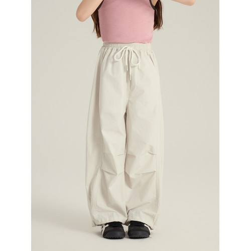 依依媽女童褲子韓版洋氣休閒褲兒童寬鬆帥氣濶腿褲夏季百搭工裝褲