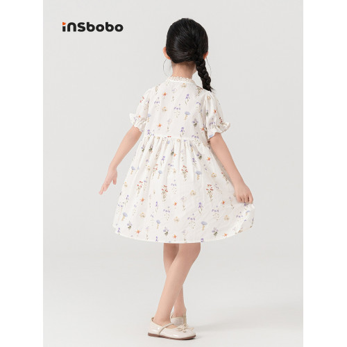 INSbobo童裝女童連衣裙2025夏季新款洋氣裙子漂亮女孩公主裙夏日
