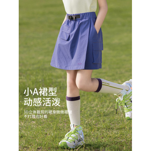 女童工裝短褲夏薄款外穿兒童運動新款2025女孩裙褲速乾女大童褲裙