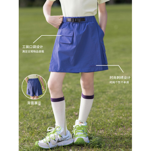 女童工裝短褲夏薄款外穿兒童運動新款2025女孩裙褲速乾女大童褲裙