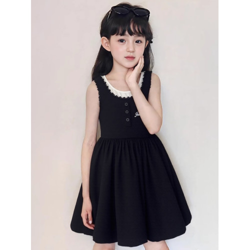 女童連衣裙夏季2025新款兒童洋氣裙子女孩夏裝大童涼感透氣公主裙
