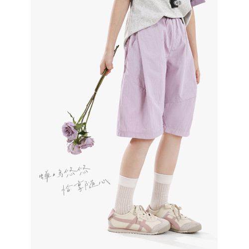 DOMIO女童短褲25春夏新款兒童褲子夏季大童5分褲休閒褲親子運動褲