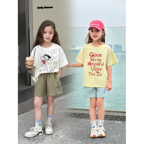 圖圖小象童裝短褲女童2026新款輕薄透氣中大童亞麻冰絲涼感短褲子