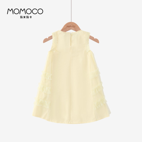 MOMOCO/瑪米瑪卡女童連衣裙2025新款夏季兒童拼接韓版公主背心裙