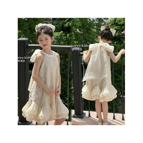 高級女童連衣裙2025新款夏季兒童公主裙夏裝亮片禮服女孩生日裙子