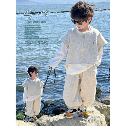 英國Next Svip秋裝男童品牌童裝套裝2025新款兒童衛衣三件套男孩