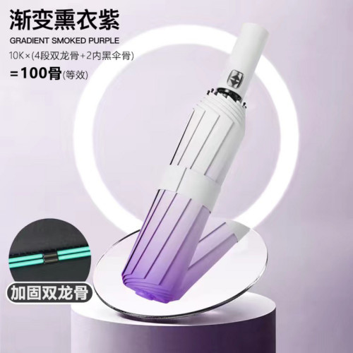 100骨漸變色雨繖全自動晴雨兩用加大太陽繖防曬防紫外線遮陽繖女