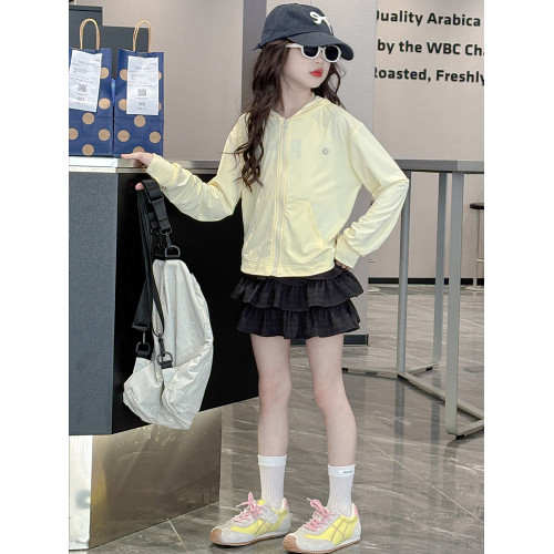 女童夏裝防曬衣2025新款兒童冰絲連帽防曬服女大童裝夏季薄款外套